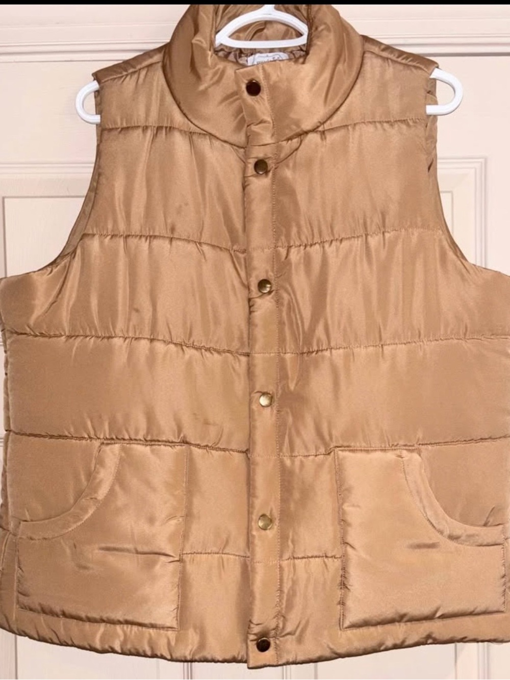 MudPie Quilted Puff Vest in Tan Size-Large NWOT